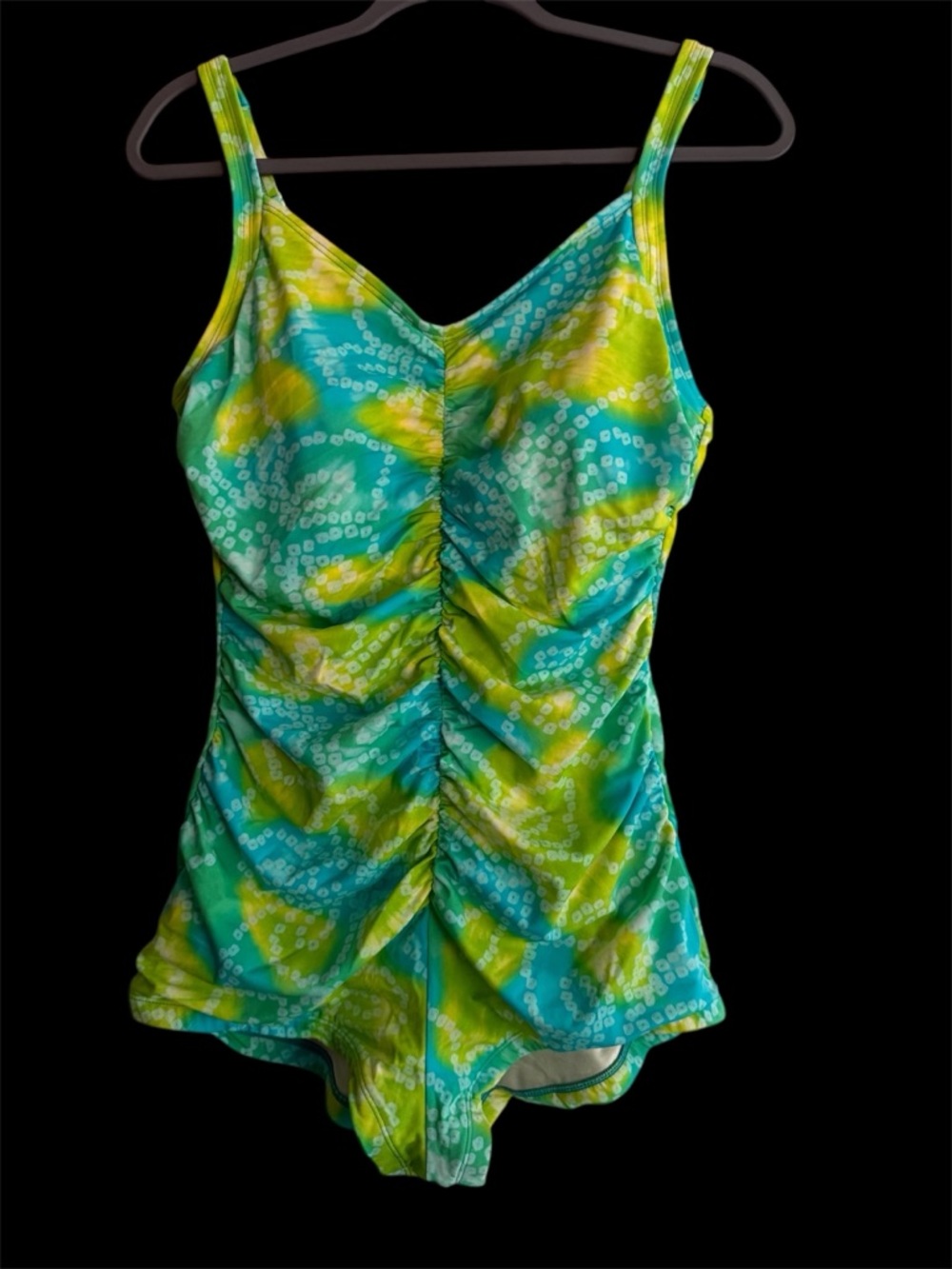 Amoena mastectomy swimwear Turquoise & Lime Ruched One-Piece Swimsuit